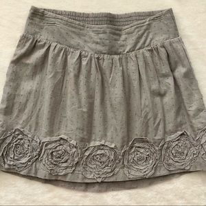 Cute Skirt with Dotted and Ruffled Floral Details